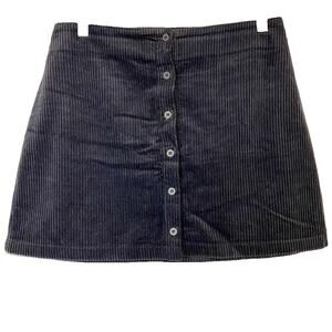 Kendall & Kylie Women’s Button Mini Corduroy Skirt Black Size XS EUC